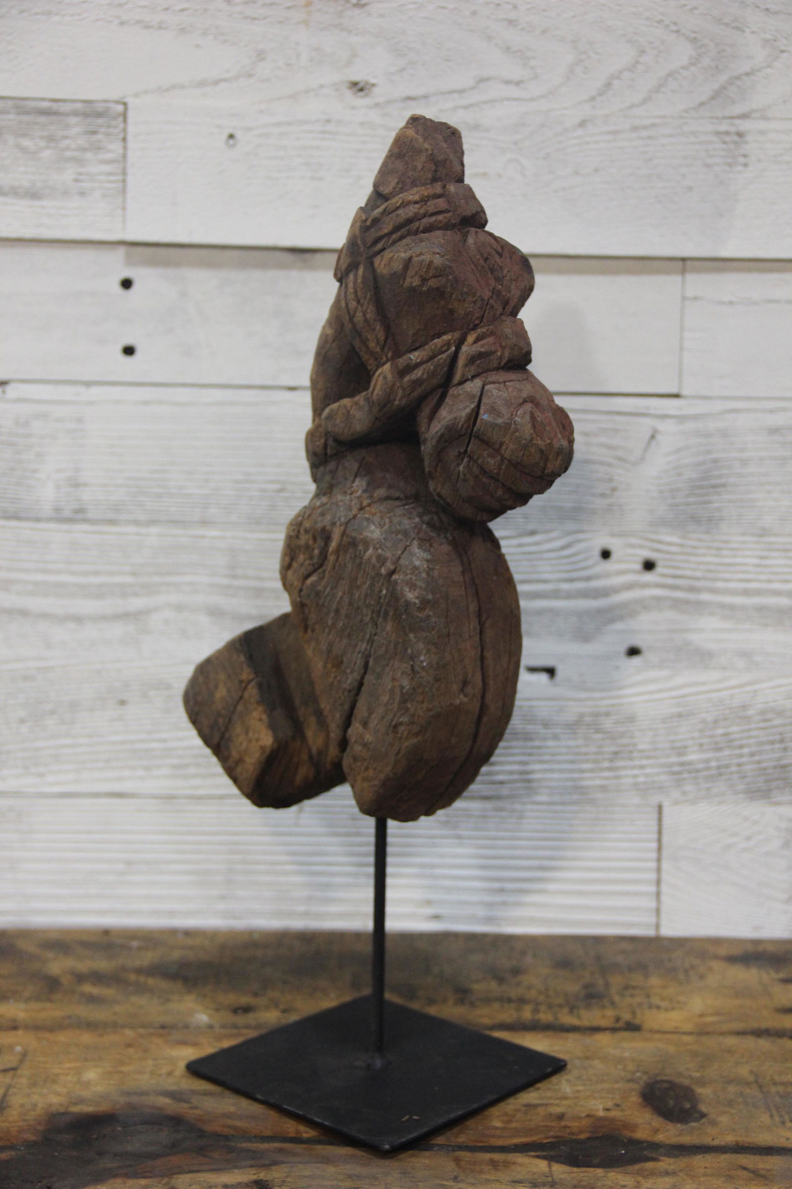 Primitive Hand Carved Horse On Stand (1 of 3)