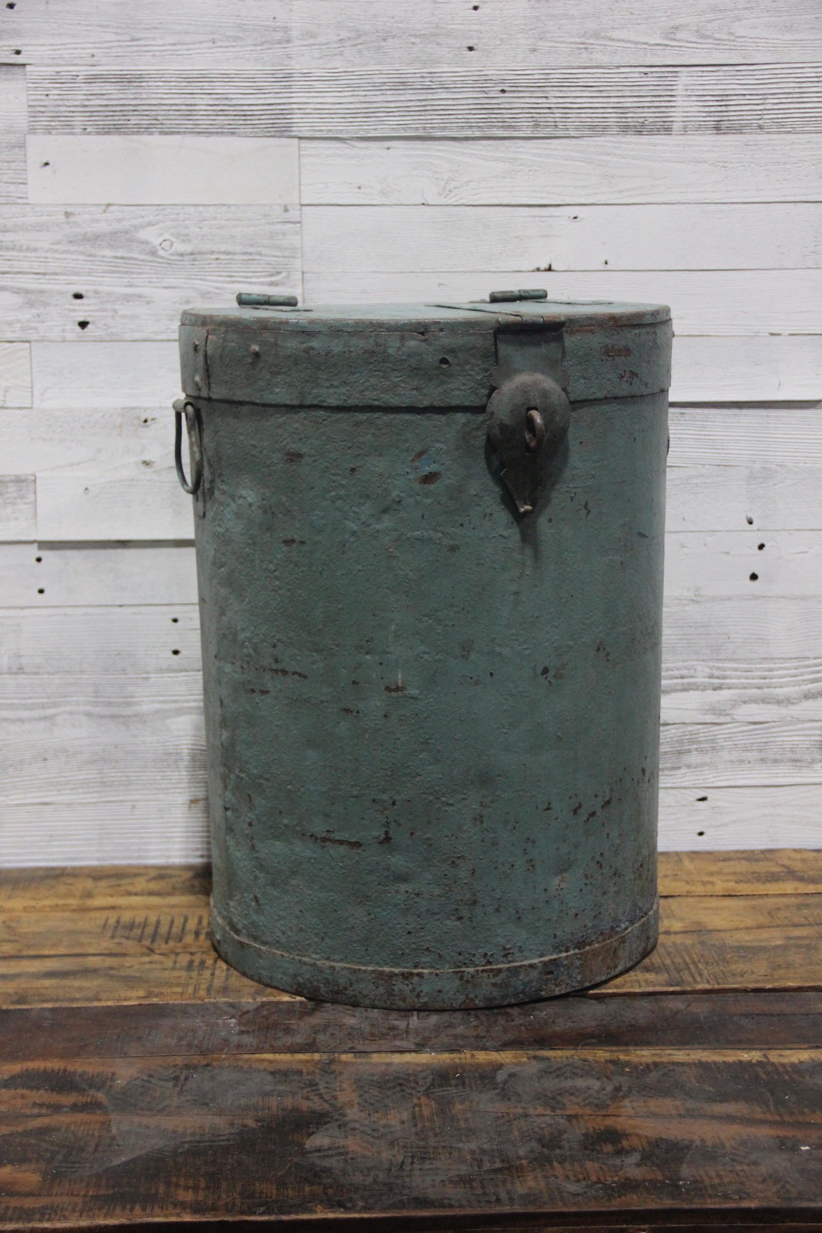 Painted Cylindrical Industrial Bin (1 of 5)