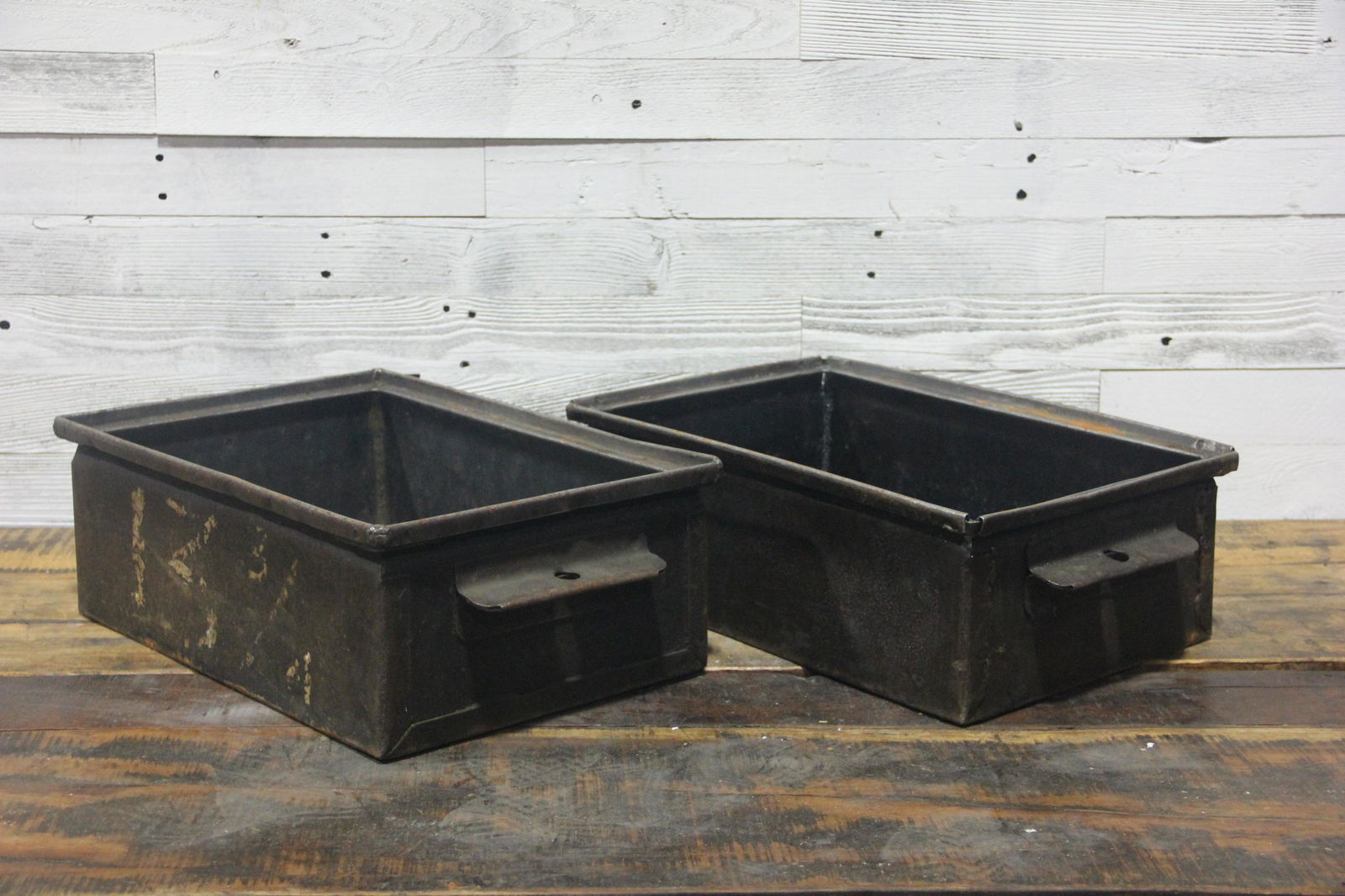 Lot of 2 Industrial Metal Bins (1 of 4)