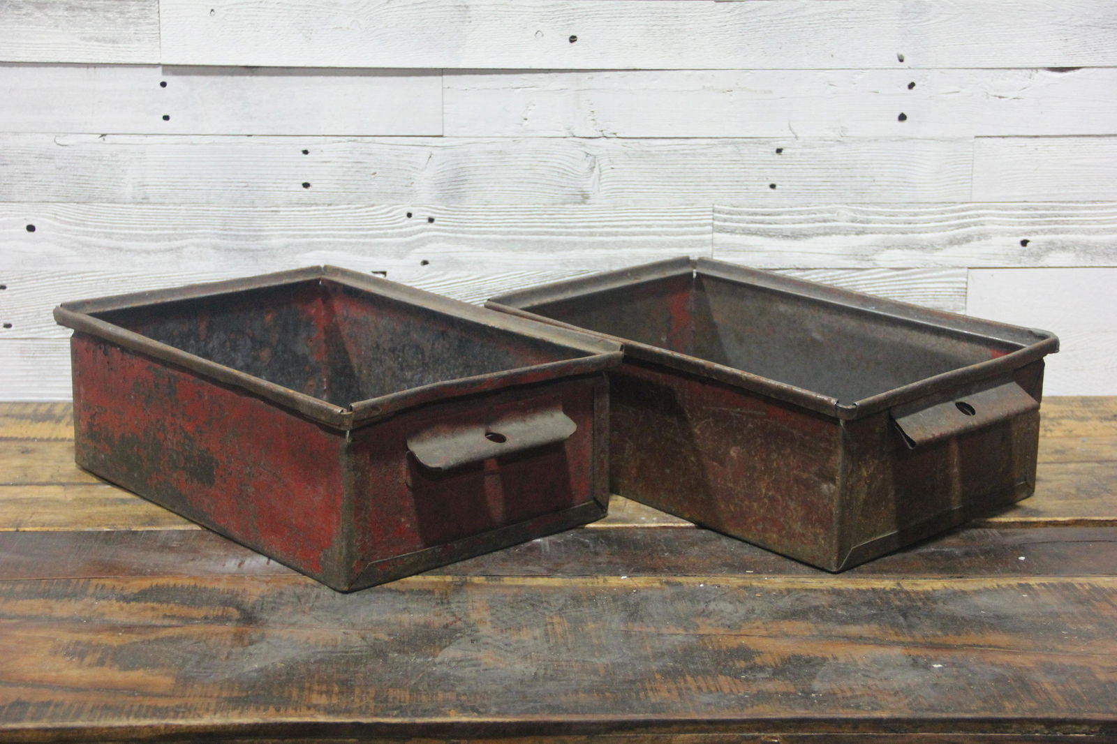 Lot of 2 Industrial Metal Bins (1 of 4)