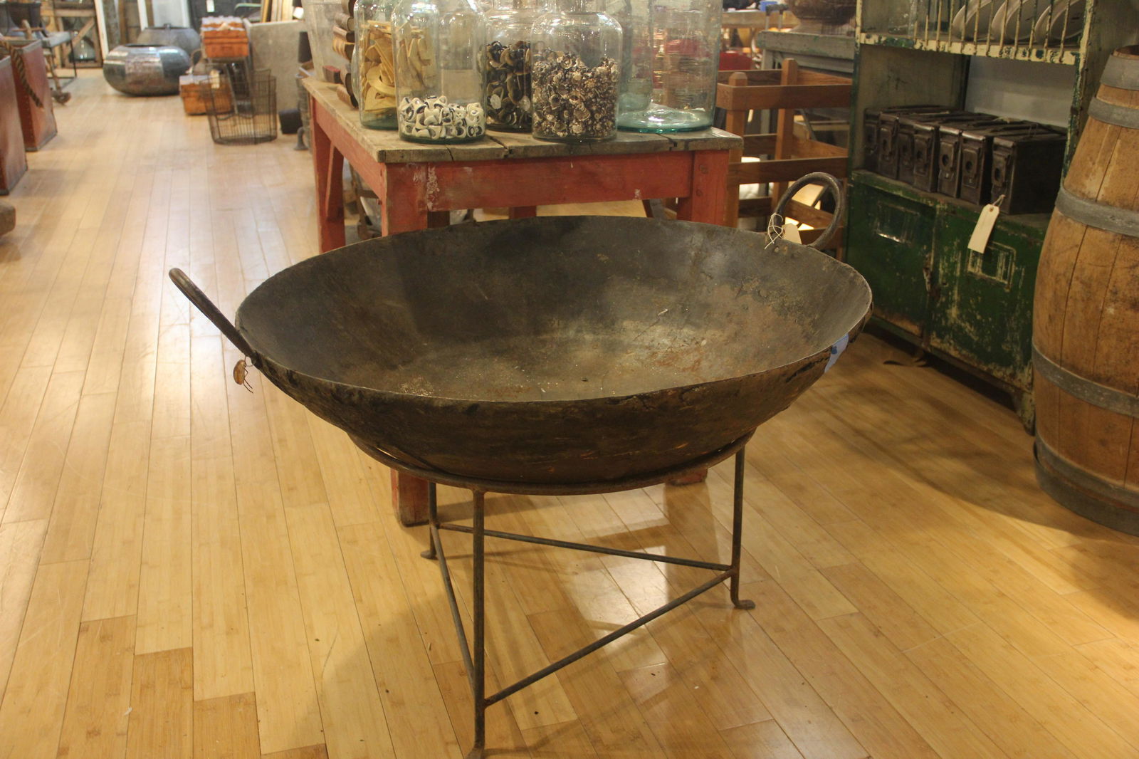 Vintage Iron Fire Pit On Stand (1 of 5)