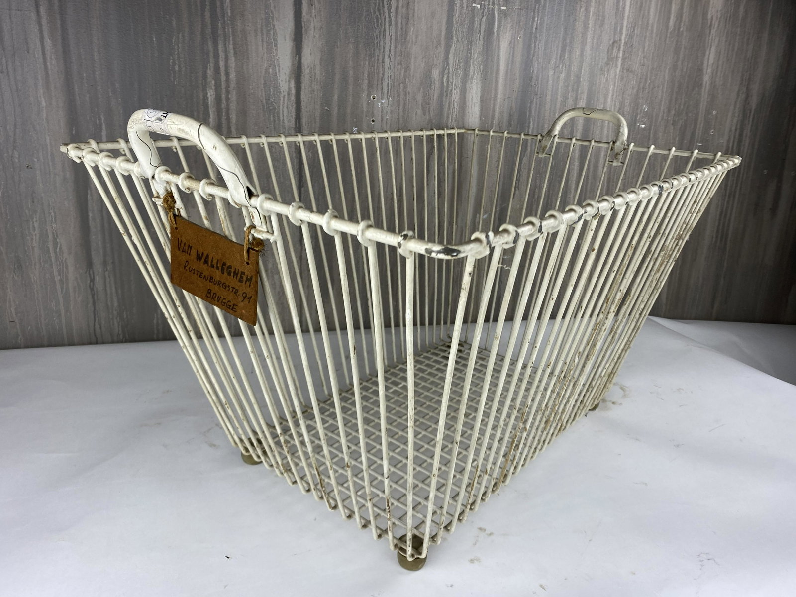 European Wire Oyster Basket With Handles: Great looking vintage wire basket from Europe. Originally used for picking oysters! Perfect for your storage needs!