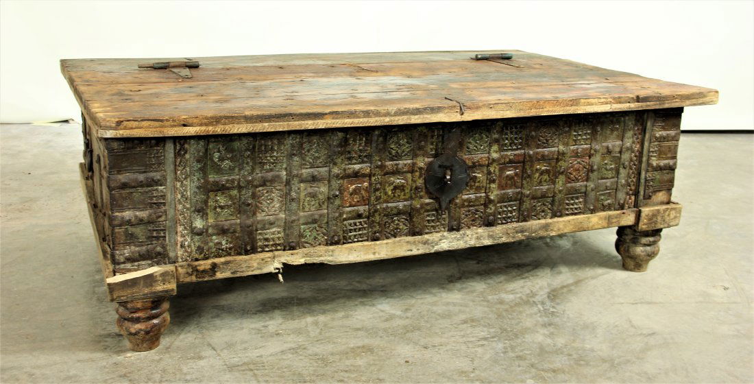 Large Metal Banded Trunk (1 of 10)