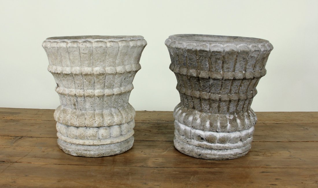 Lot of Two Cement Planters (1 of 4)