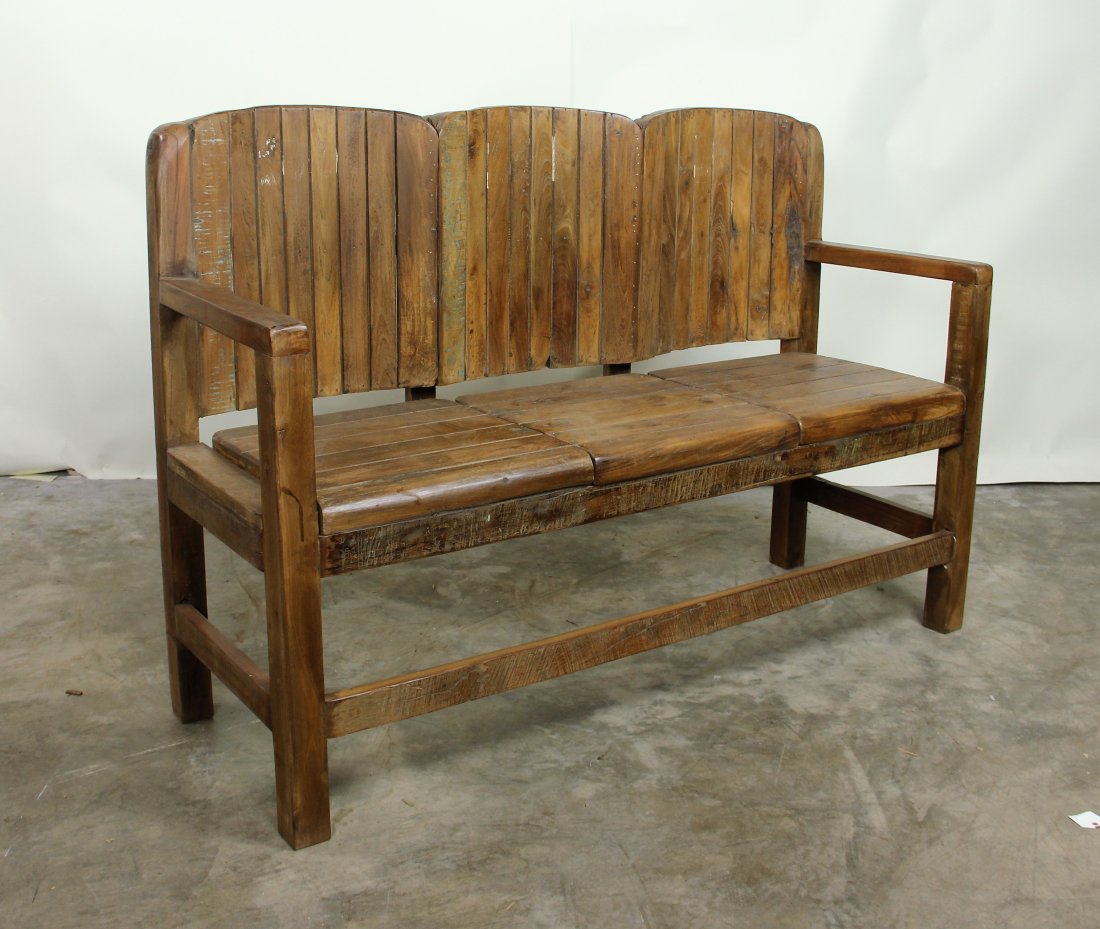 Vintage Three Seat Theater Bench (1 of 7)