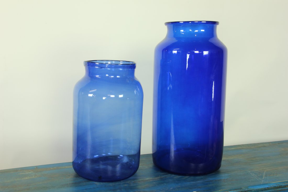 Lot of 2 Cobalt Blue Pickle Jars (1 of 3)
