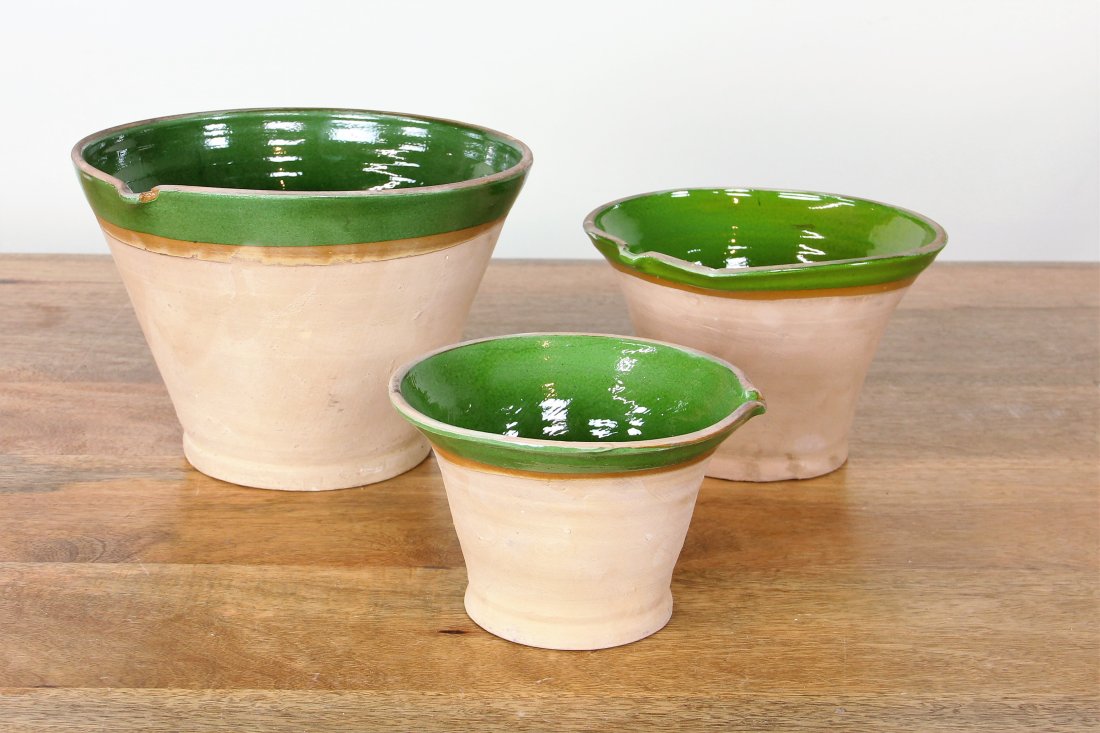 Lot Of Three Glazed Mixing Bowls (1 of 4)