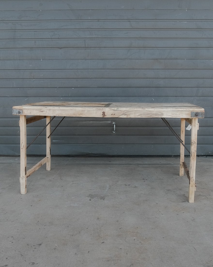 Bleached Wooden Folding Table (1 of 4)