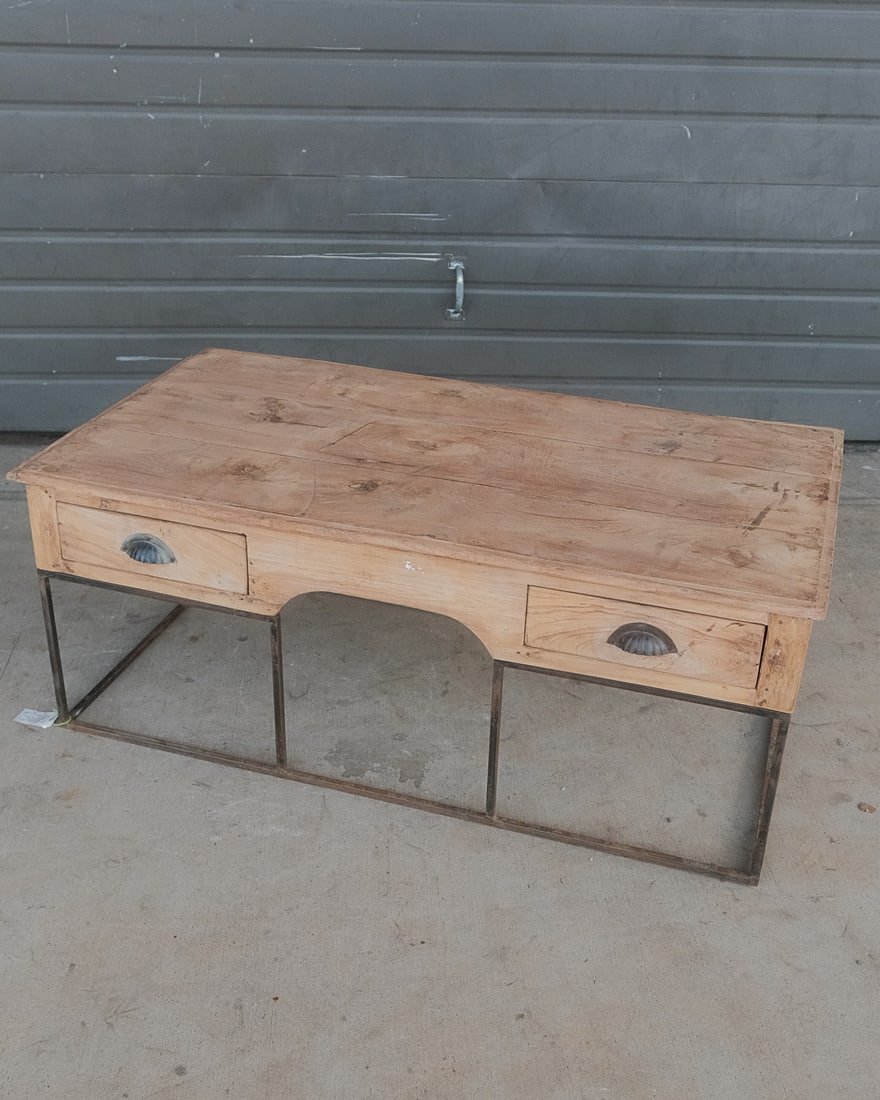 Rustic Finish Bleached Wood Coffee Table (1 of 4)