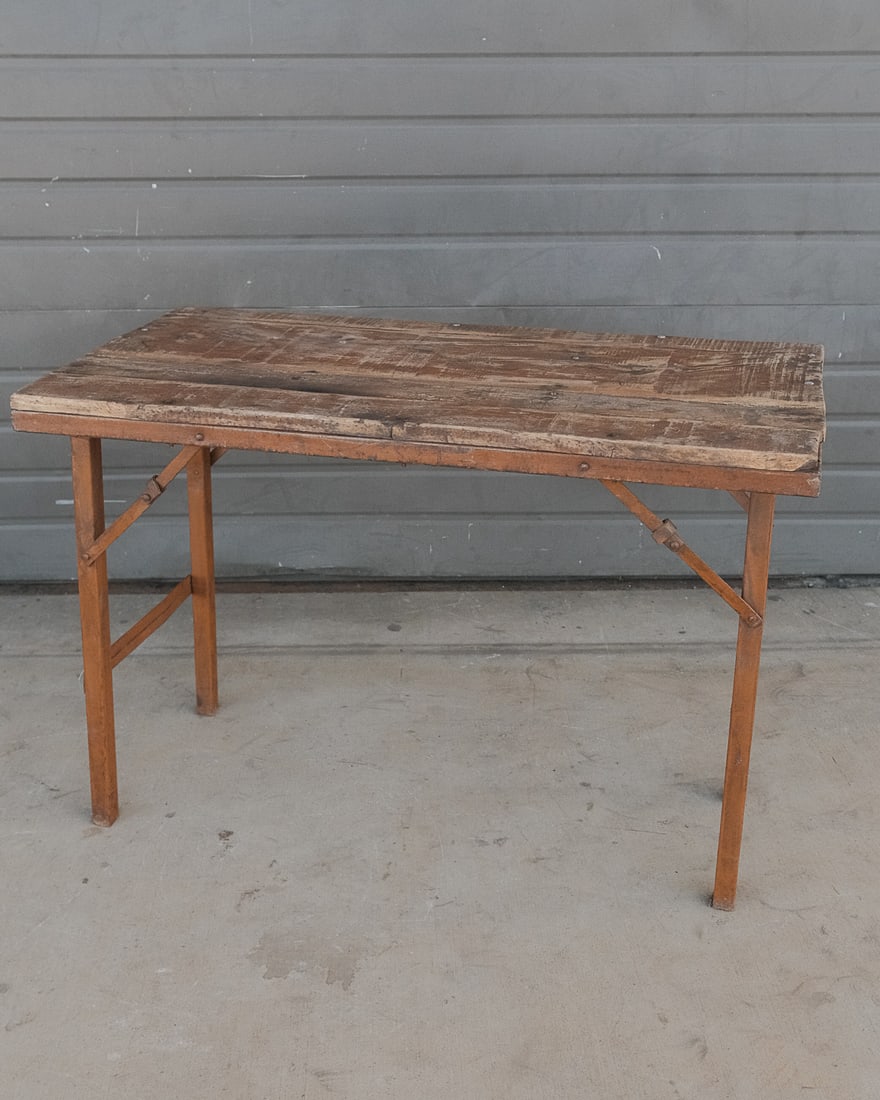 Wood And Iron FoldingTable: Wood And Iron FoldingTable