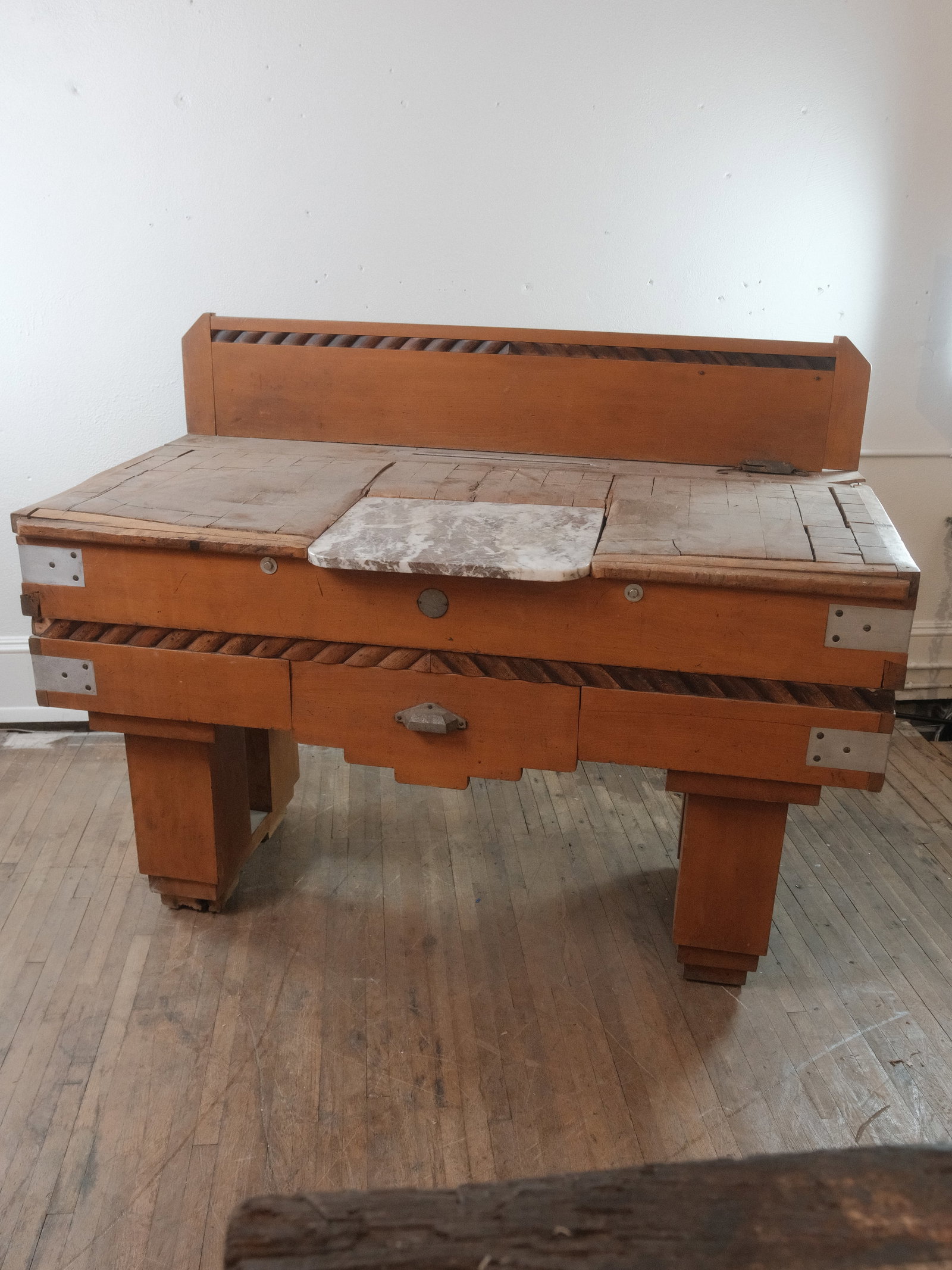 European Butcher Block With Marble Center (1 of 6)