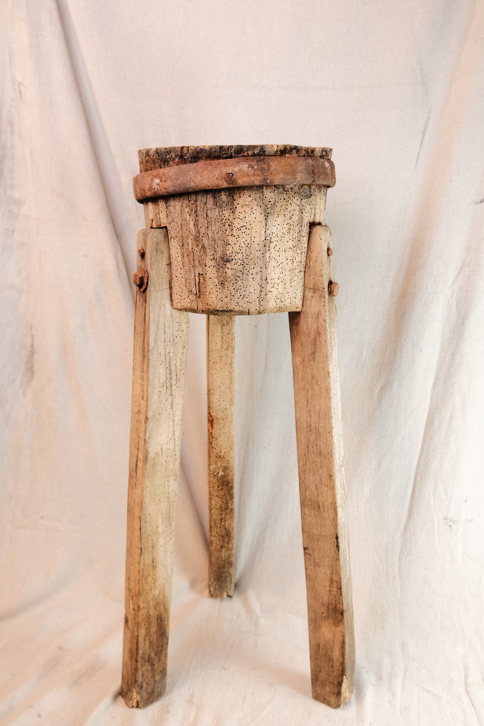 Hungarian Wood Tripod style Butcher Block Table (1 of 3)