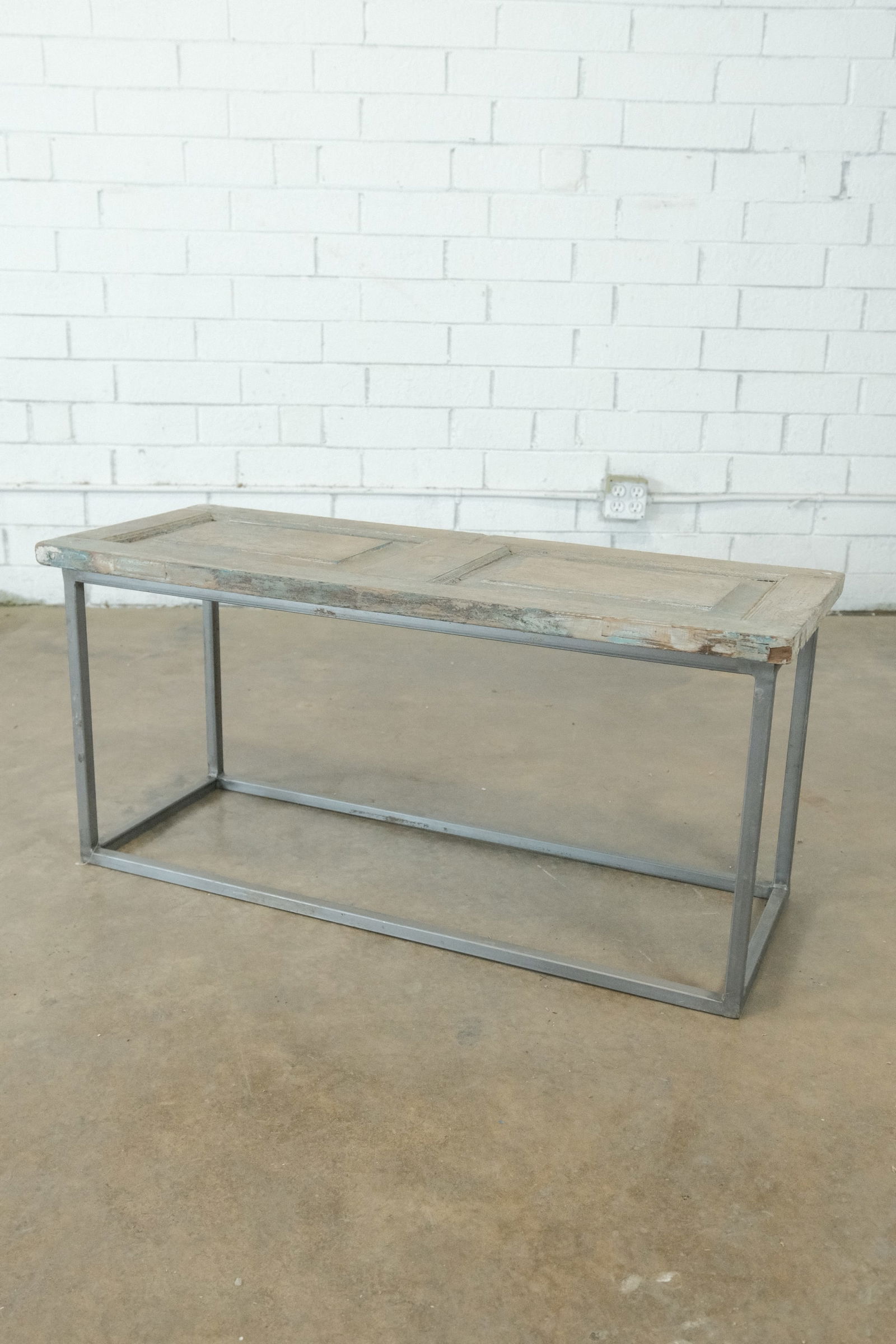 Wooden Shutter Rectangular Accent Table (1 of 5)