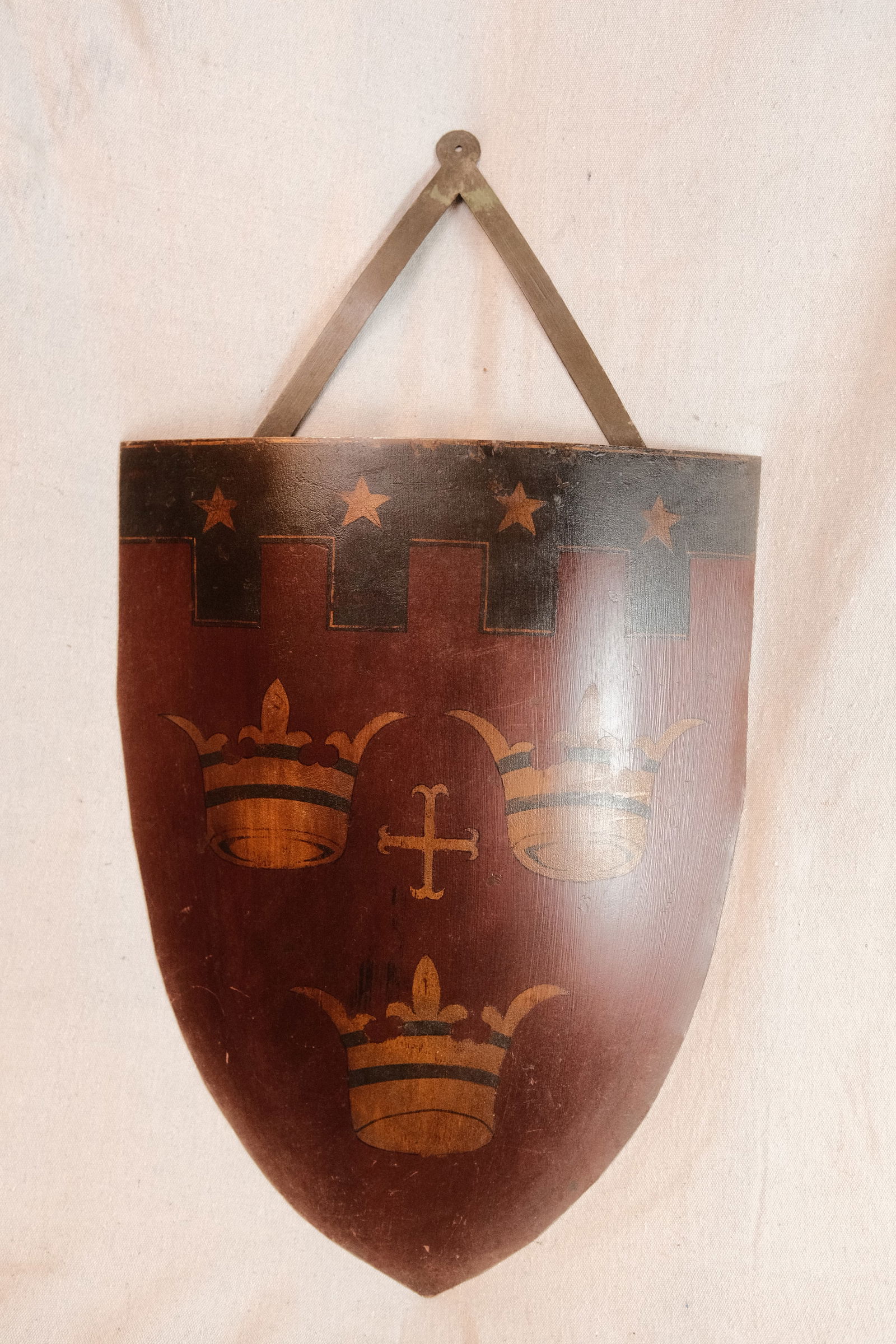 Metal Shield with Hand Painted Family Crest Design (1 of 3)