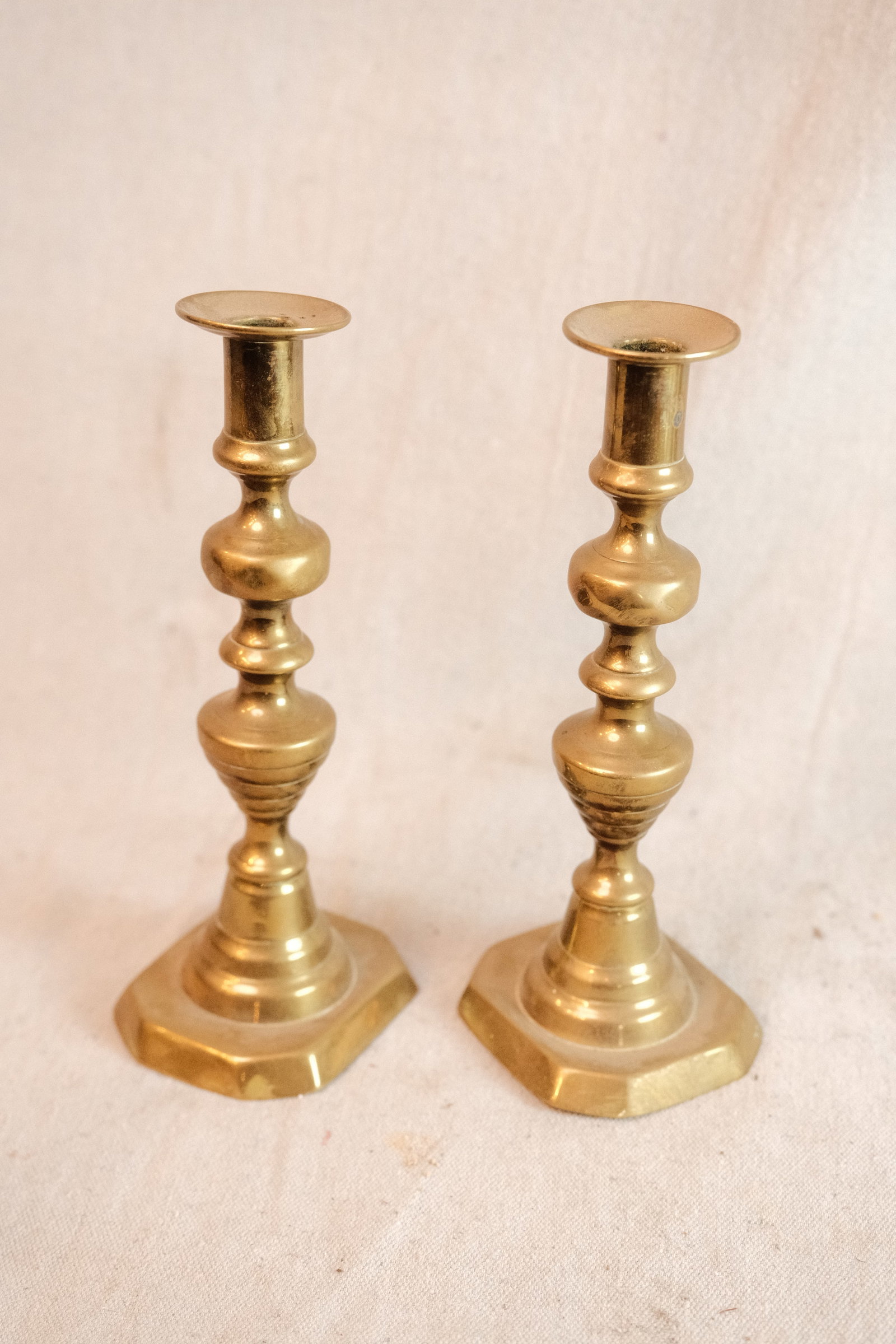 Federal Style Brass Candlestick Pair (1 of 3)