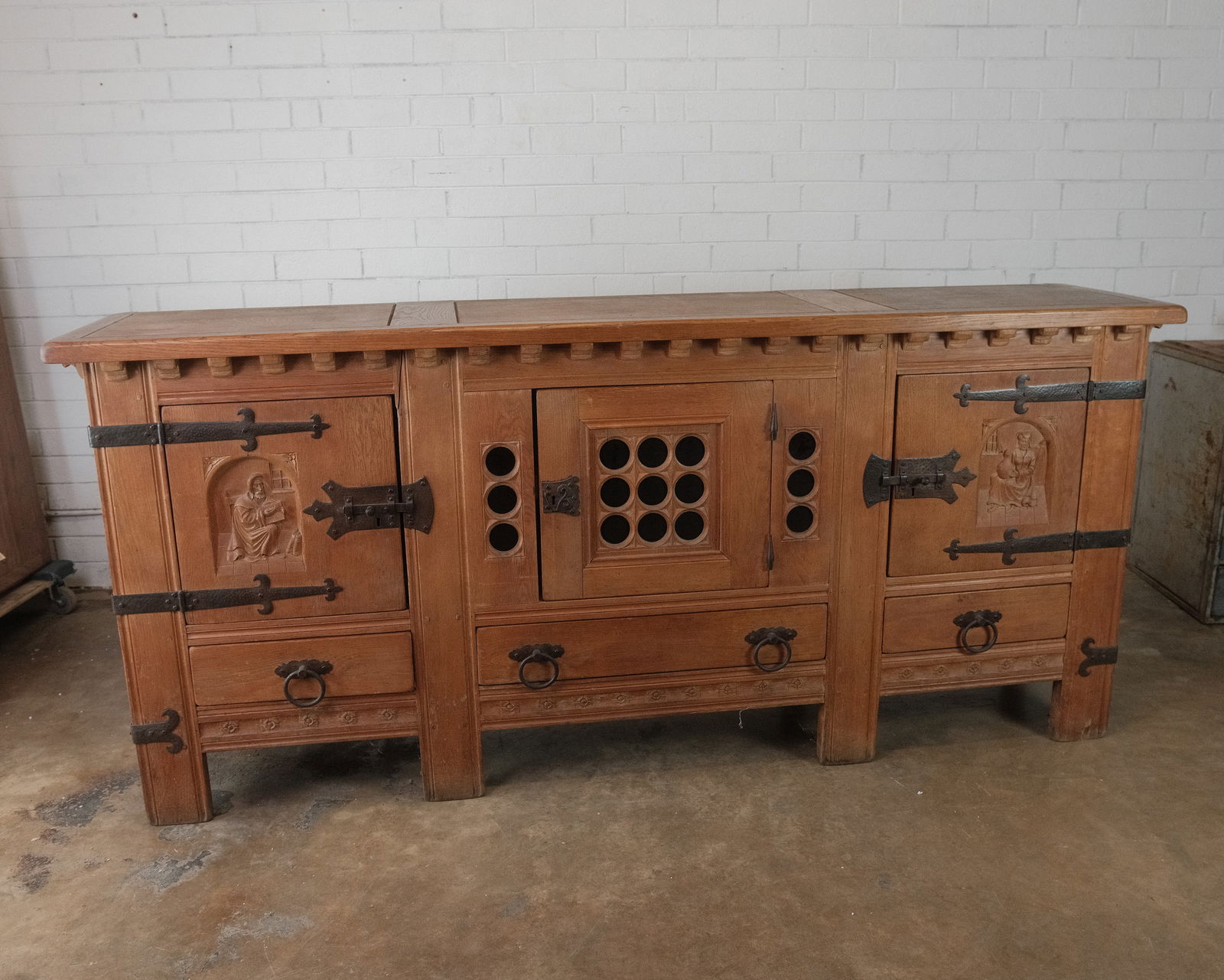 Oak Dutch Gothic Carved Console (1 of 10)