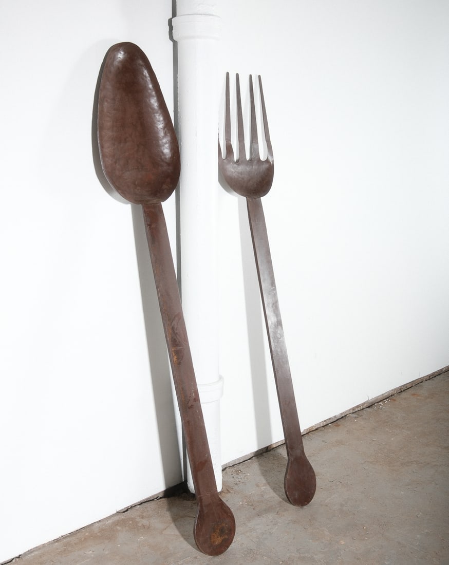 Oversized Spoon and Fork Metal Wall Sculpture (1 of 4)