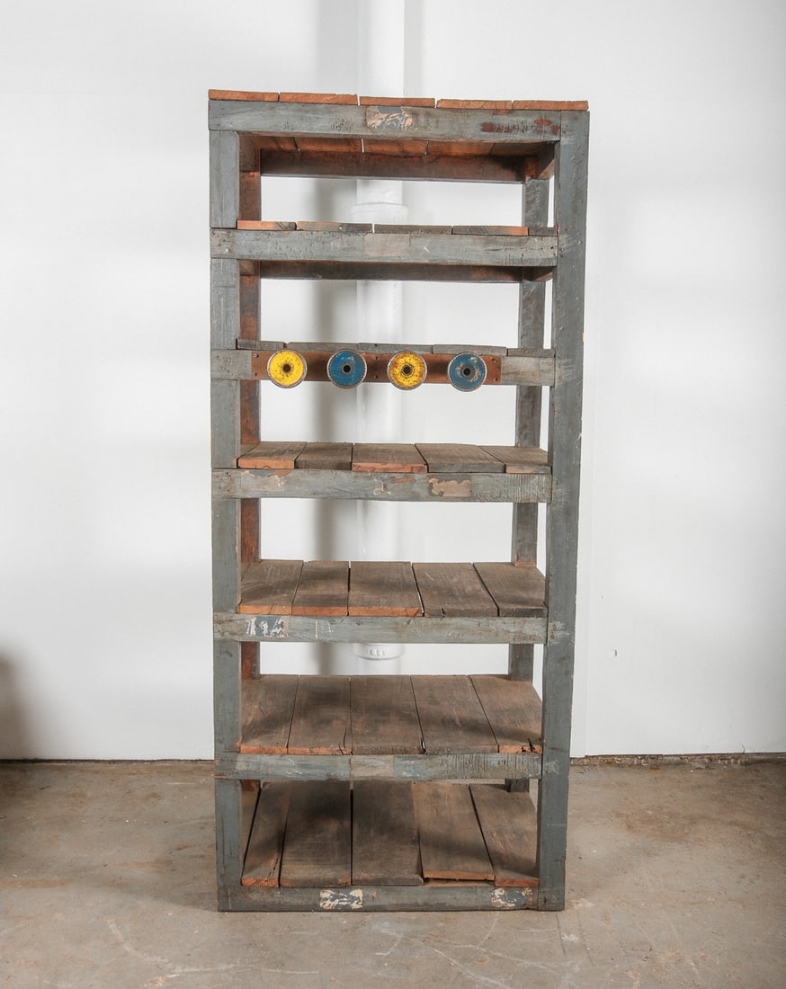 Industrial Wooden Multi-level free standing Shelving Unit (1 of 6)