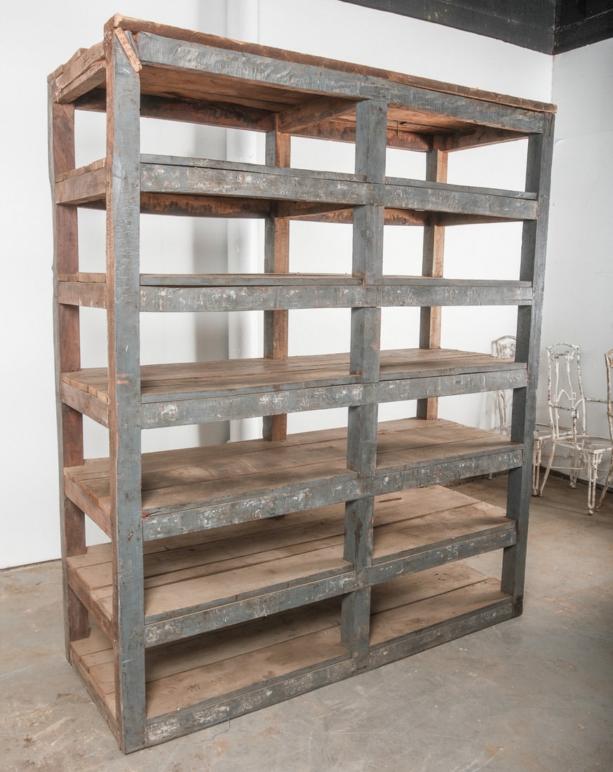 Huge Industrial Wooden Multi-level Free Standing Shelving Unit (1 of 5)