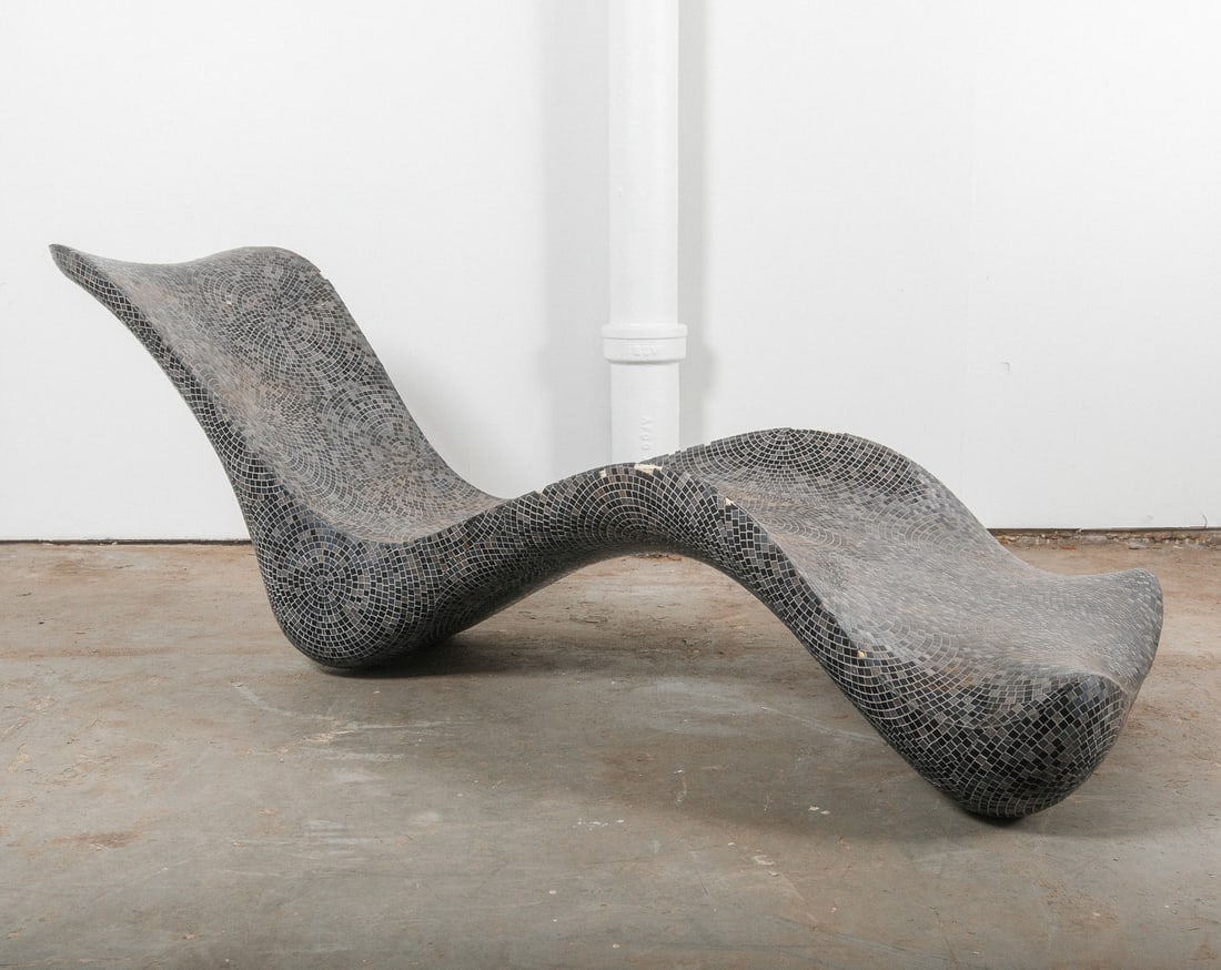 Contemporary Mosaic Tile Chaise Lounge Chair (1 of 6)