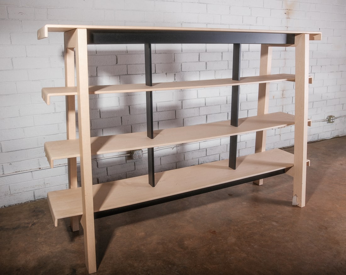 Scandinavian Style Wall Shelf unit in natural wood finish (1 of 5)
