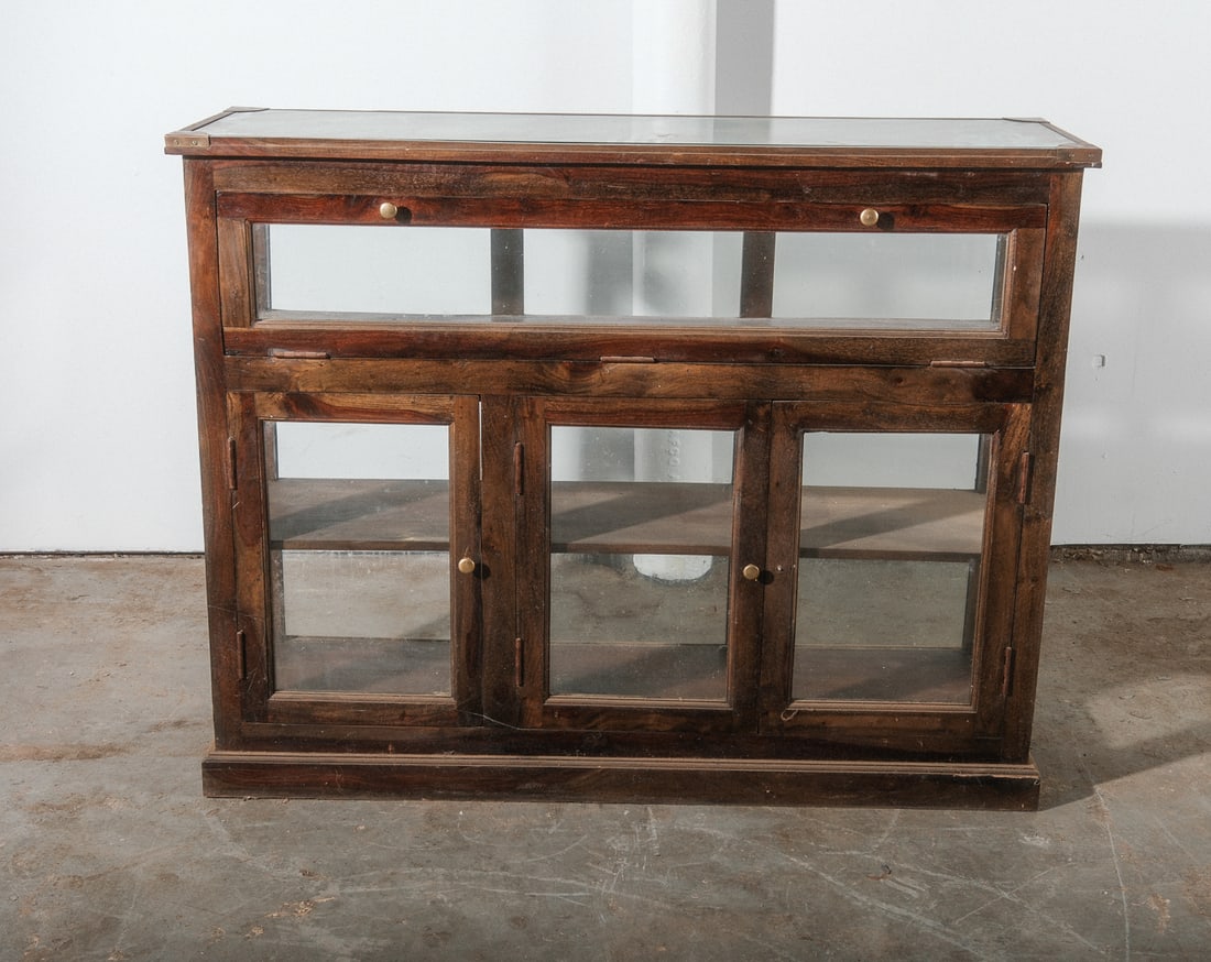 Wood Display Case with Copper Accents (1 of 7)