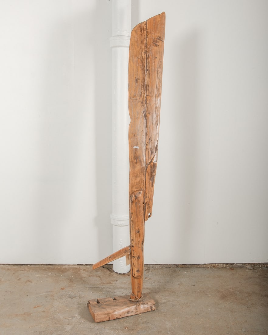 Primitive Wooden Ship Rudder: Hand carved ship rudder from Indonesia