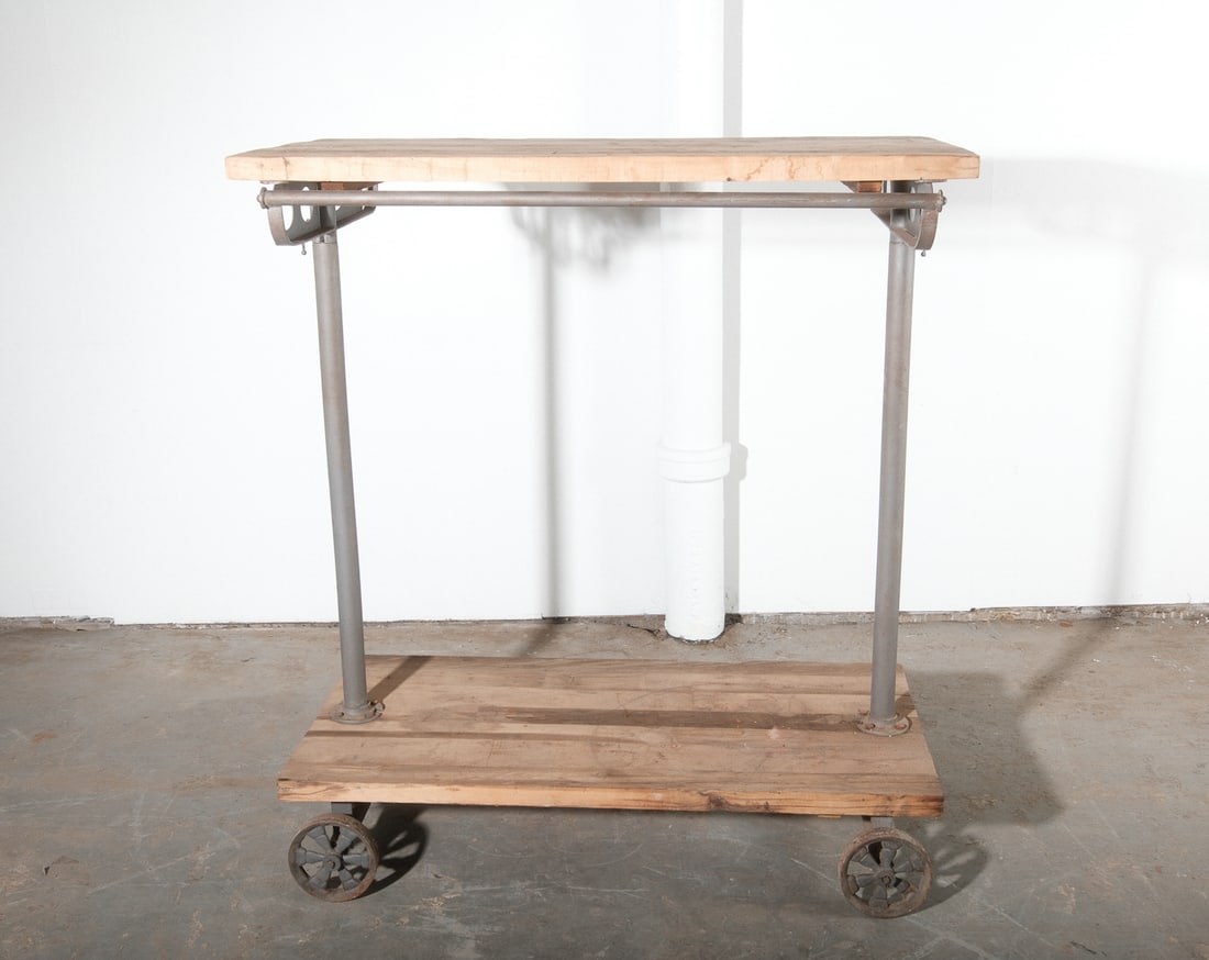 Industrial Metal Coat Rack Cart on wheels (1 of 6)