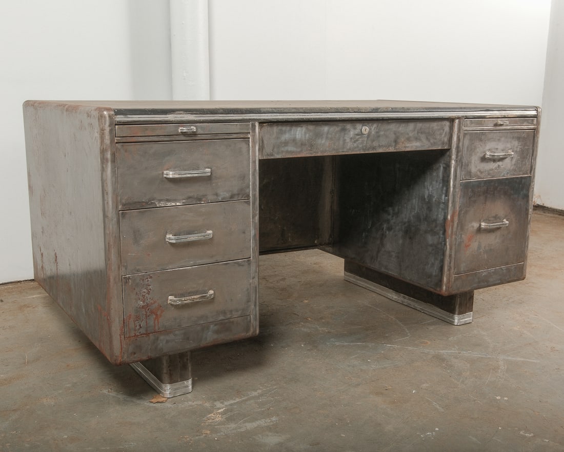 Industrial Galvanized Metal Executive Desk (1 of 7)