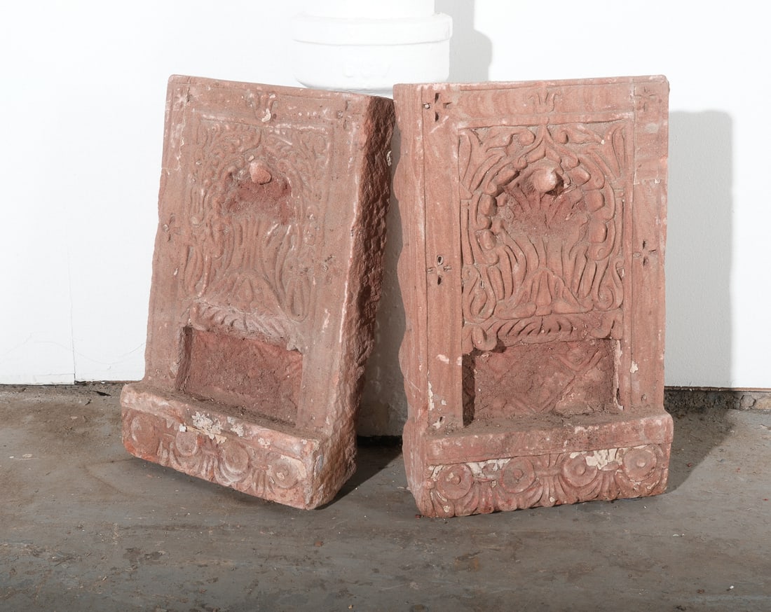 One Pair of rectangular Terracotta Sculpture Garden element tile (1 of 5)