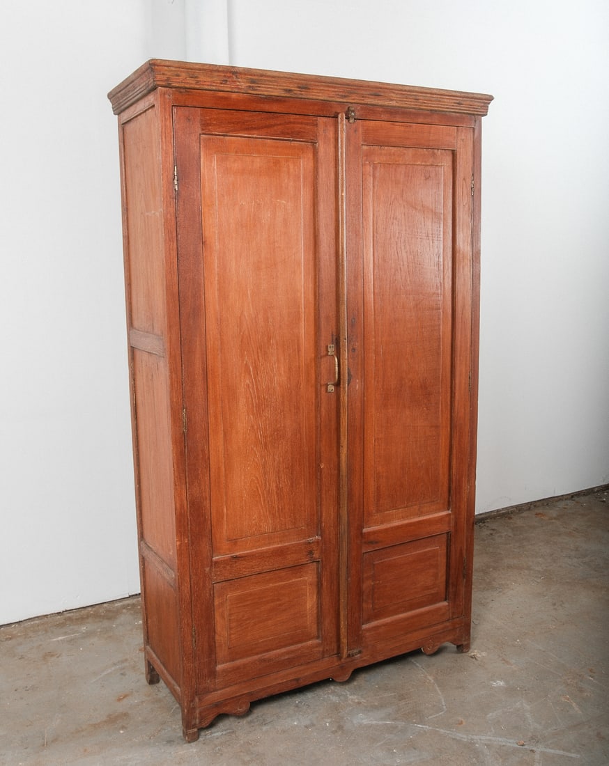 Federal Style Wood Armoire Wardrobe with interior shelves (1 of 5)