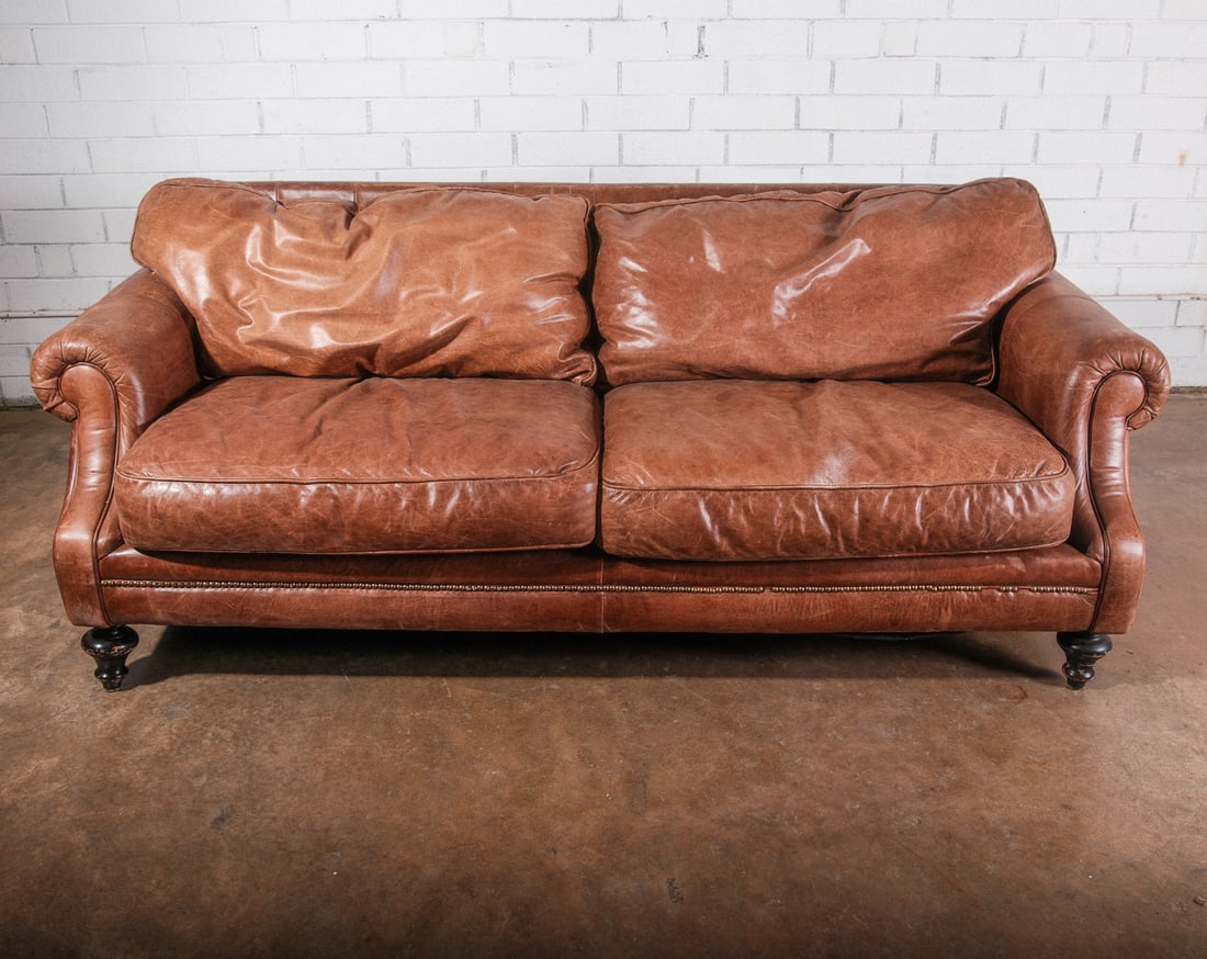 Slouchy Napa Leather Sofa (1 of 4)