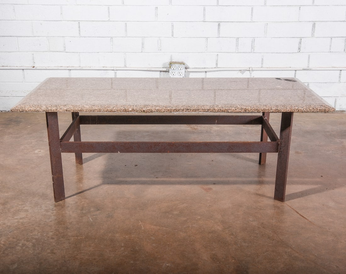 Granite Stone Topped Rectangular Coffee Table (1 of 4)