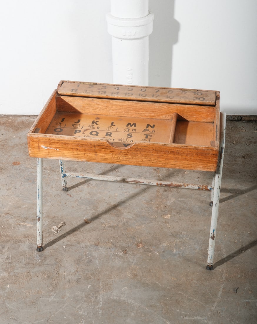 Vintage Wood and metal Child's Alphabet & Number Tray (1 of 5)