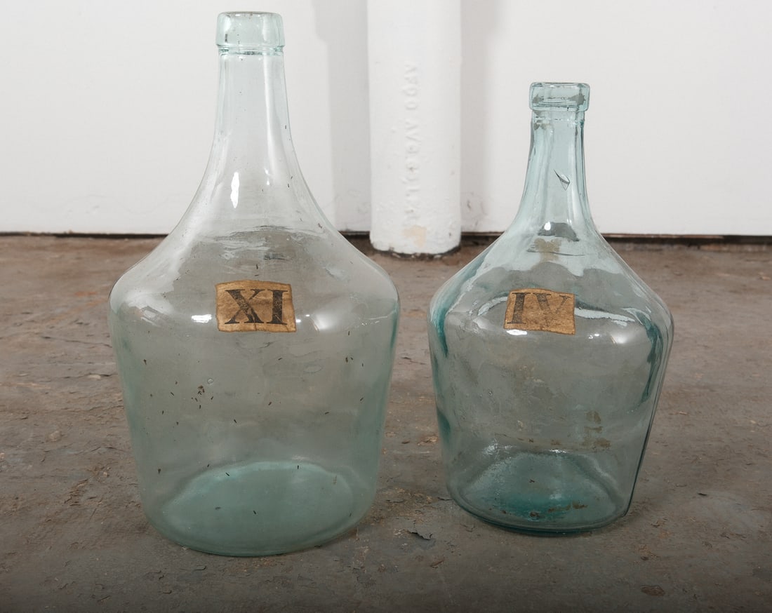 Lot of Two Vintage Glass Demijohn Bottles (1 of 4)