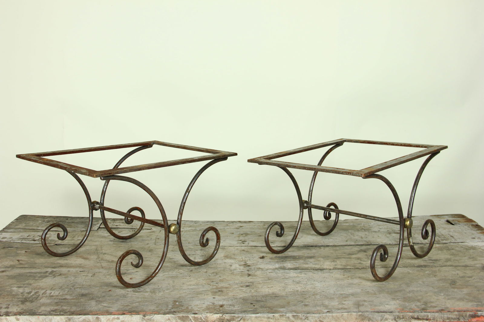 Lot of Two Diminutive Iron Table bases (1 of 3)