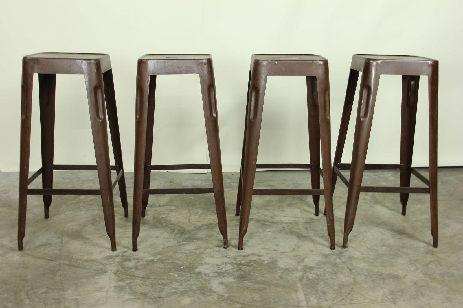 Lot of Four Industrial Stacking Stools (1 of 3)