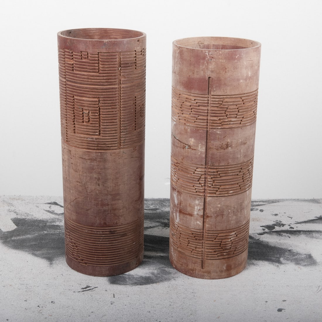 Rare Lot of Two Rug Pattern Rollers (1 of 5)