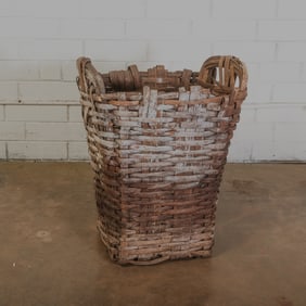 19th Century Portuguese Large Woven Grape Harvest Basket