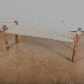Bohemian Hand Woven Charpai Day Bed Bench