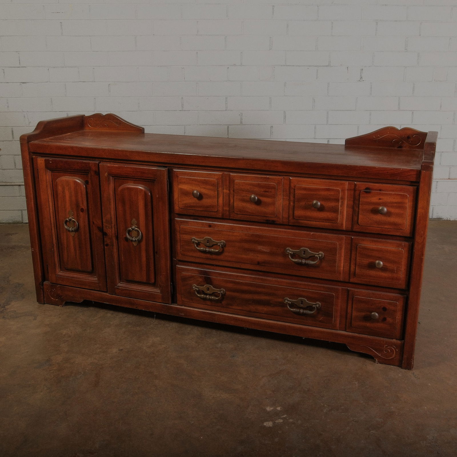 Basset Furniture Forest Pine  Wood Credenza (1 of 6)