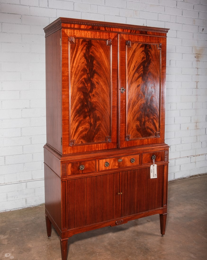 Federal Style Linen Pres with Flame Mahogany doors: Federal Style Linen Pres with Flame Mahogany doors