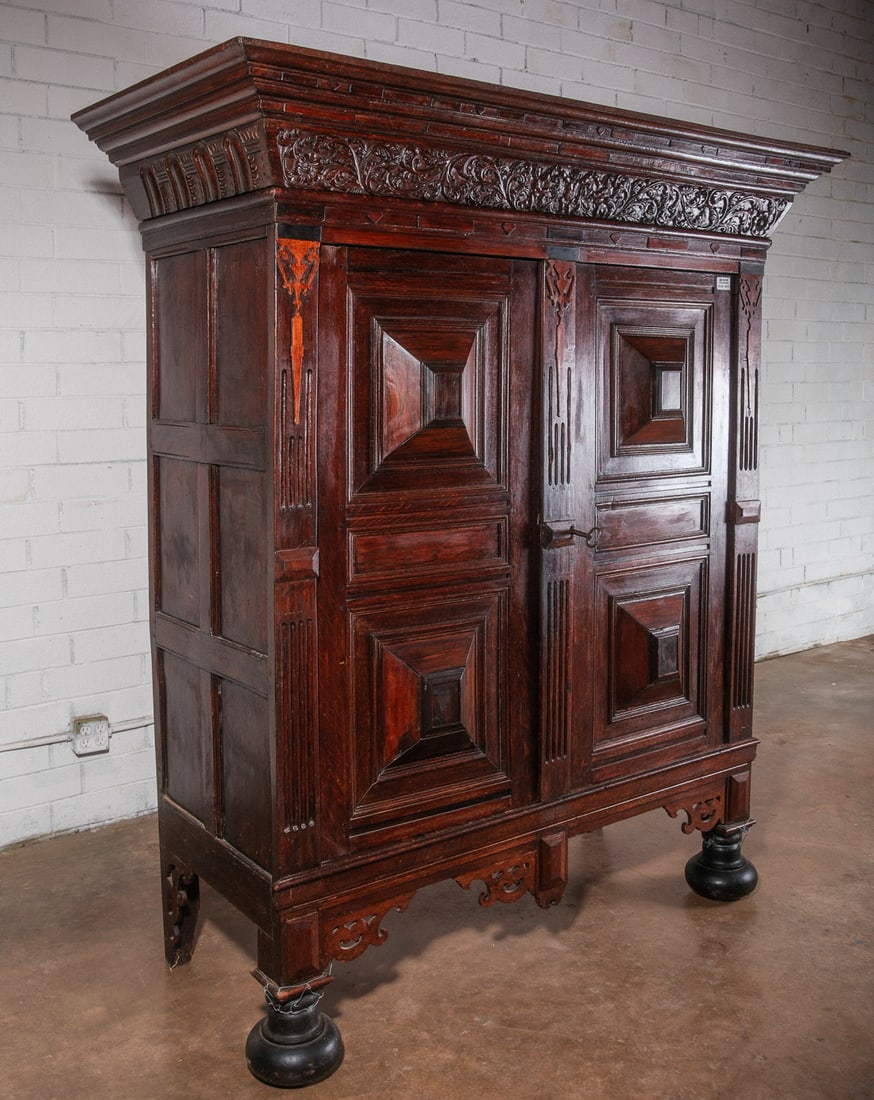 18th Century Oak Pillow Cabinet With Ebony Inlay (1 of 6)