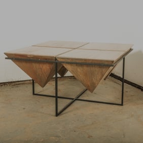 Modern Geometric Coffee Table with metal base