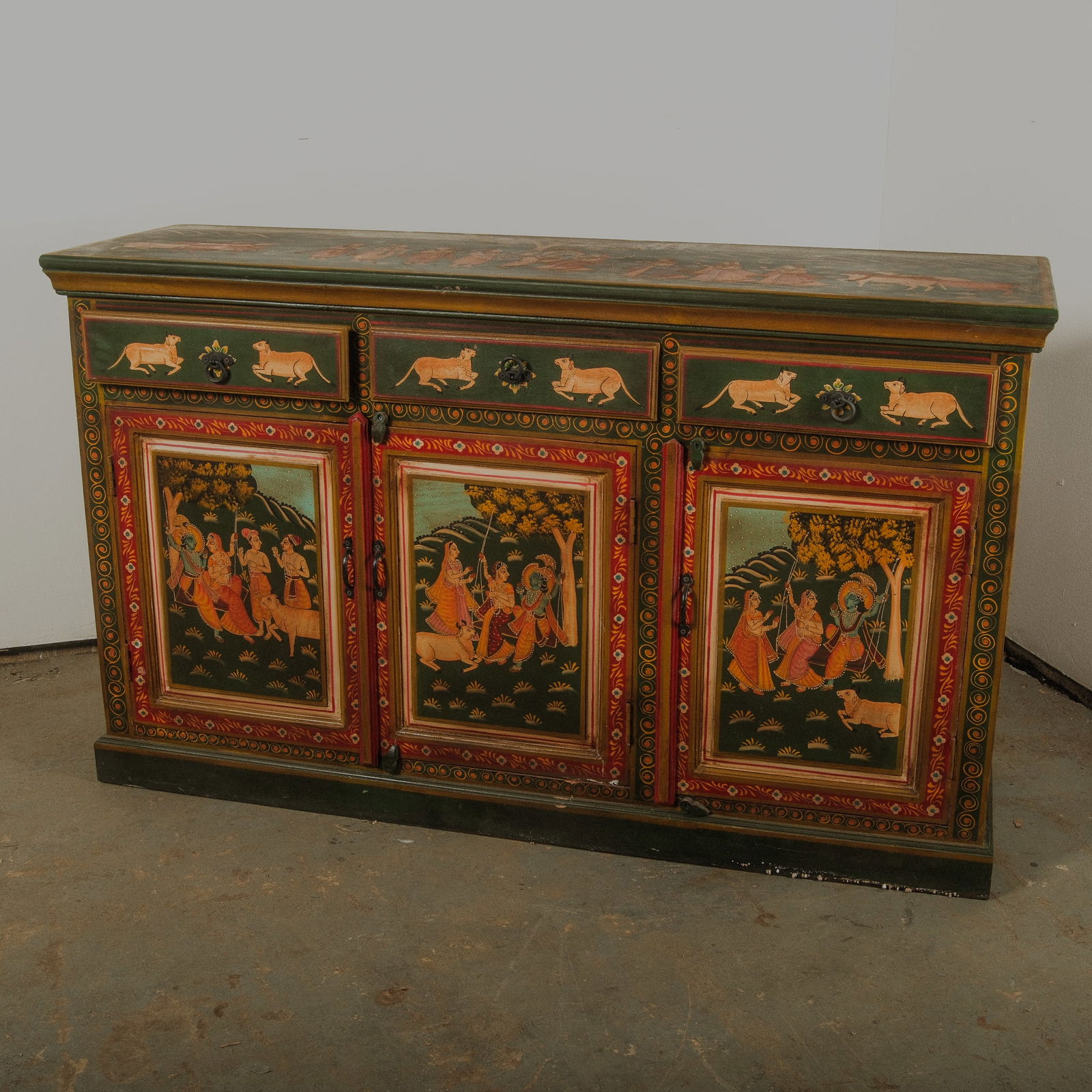 Rajasthan Hand Painted Console Cabinet (1 of 7)