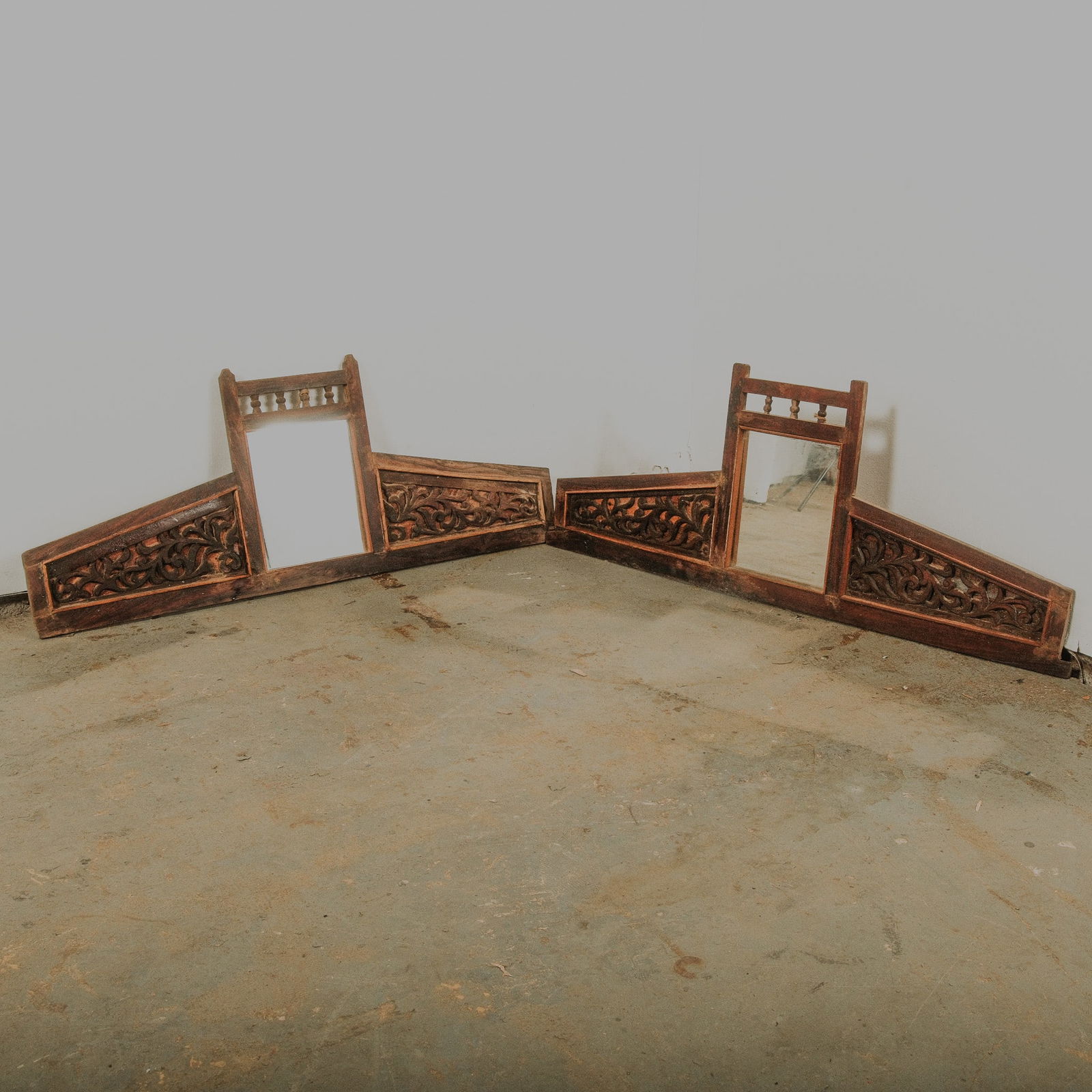 Ornate Tri-Panel with center Mirror Mantel (1 of 4)