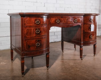 Federal Style Executive Desk with Original Leather Blotter.