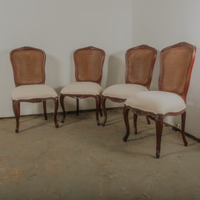 French Provincial Cane Back Dining Room Chair, set of 4