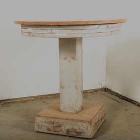 Vintage Round Pedestal Base Table