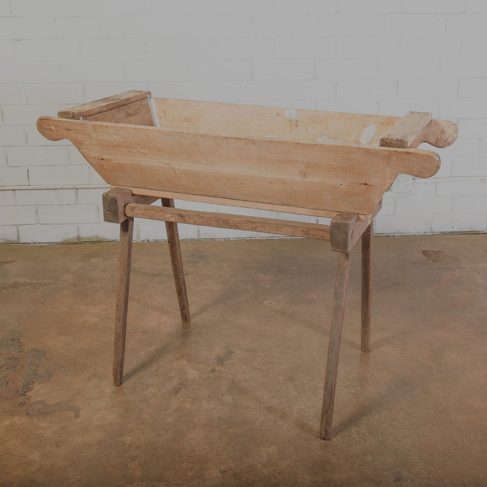 Rustic Wooden Dough Bowl with matching stand (1 of 6)